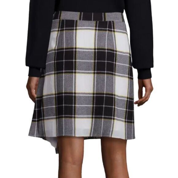 Plaid Academia Old Money Mini Skirt Size 2 Wool Blend Preppy Office Classic - Picture 9 of 9